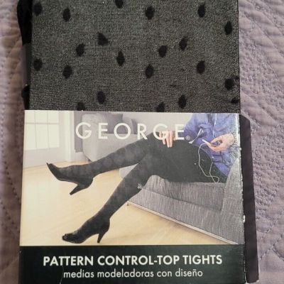 George Pattern Control Top Tights Gray w Black pattern  125- 174lbs